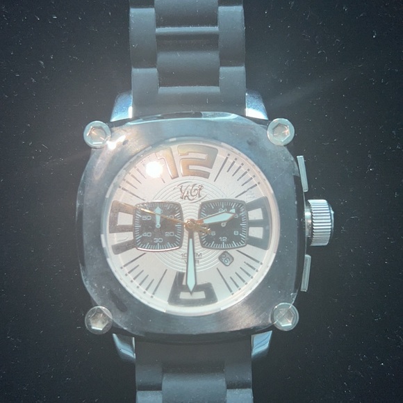 NWT YAGI Phantom silver/etch Chrono watch - Picture 2 of 11